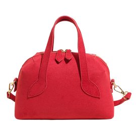 Korean-style frosted velvet textured niche luxury Boston bag,