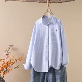 Embroidered Striped Shirt