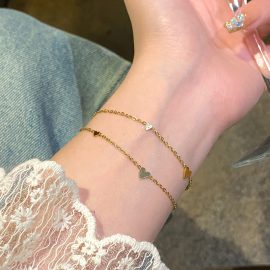 Gold Heart Titanium Steel Bracelet