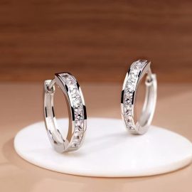 Super sparkly moissanite diamond sterling silver ear cuffs