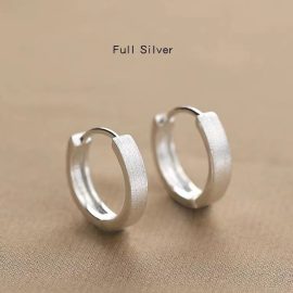 S925 Frosted Brushed Earrings