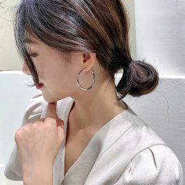 Korean high-end hoop earrings for women