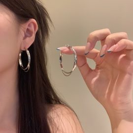 Double-layer large hoop earrings