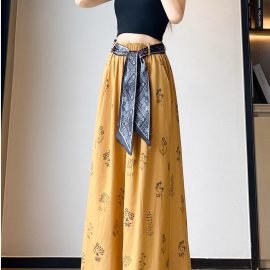 Ice Silk Cotton Linen Wide-Leg Pants