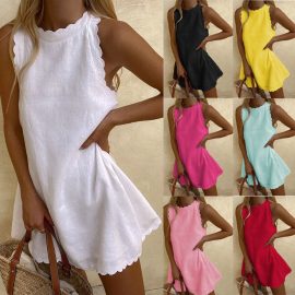 Casual retro street women's tank top dress