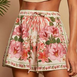 Baroque print casual shorts