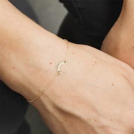 Stainless Steel Moon-Shaped Bracelet
