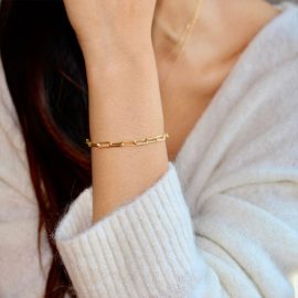 Square hammer cross chain bracelet