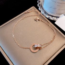 Double-ring Roman numeral titanium steel bracelet