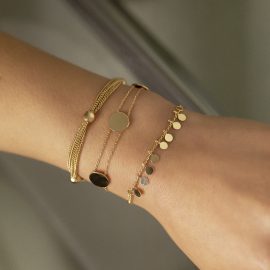 3-piece tassel sequin metal bracelet set