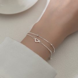 Double-layered heart bracelet