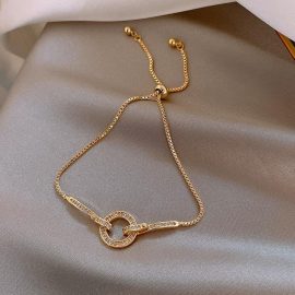 Korean style new retro micro-inlaid zircon round bracelet