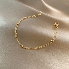 Double-layer round bead bracelet