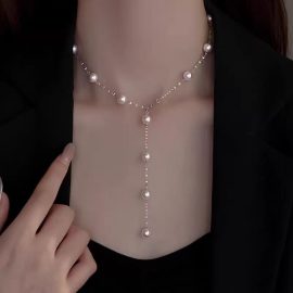 Long Tassel Pearl Necklace