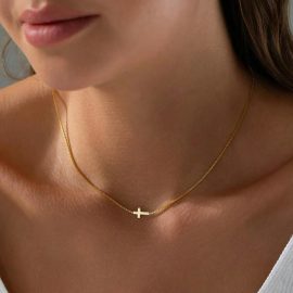 A stylish cross pendant necklace