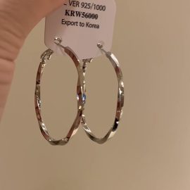 Wavy Pattern Large Hoop Earrings