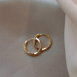 Exquisite new trend of gold pearl hoop earrings