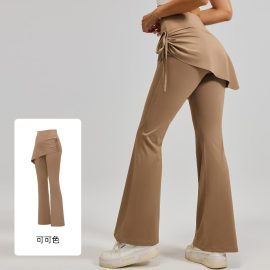 Ruffled flared culottes, faux two-piece design