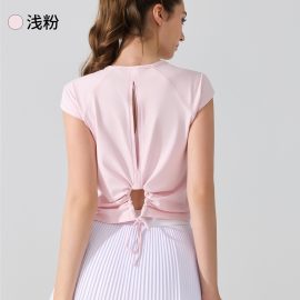 Yoga clothes, women's short sleeved hoodies, sports tops