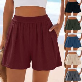 2026 Summer new sport casual loose pocket solid color short