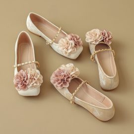 French retro Mary Jane flat shoes