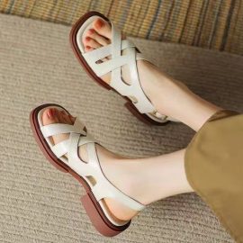 2026 Summer Genuine Leather Flat Sandals