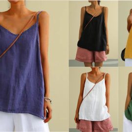 2026 cotton and linen camisole Summer new loose cotton and linen