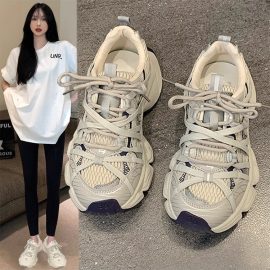 European-style mesh platform chunky dad shoes