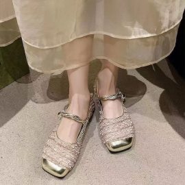 French sequined Mary Jane shoes