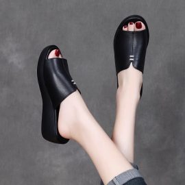2026 Summer New Style Soft Leather Slippers