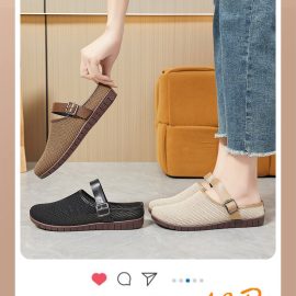 Relaxed-fit half-slipper shoes