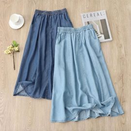 Women's Summer new style Tencel denim skirt, thin plus size, Korean style