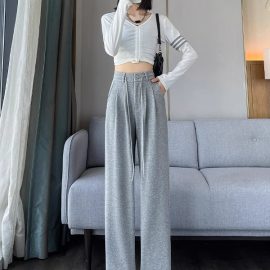 2026 New Style High-Waist Wide-Leg Straight-Leg Floor-Length Sweatpants