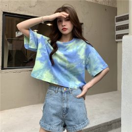 Tie-dye short-sleeved t-shirt