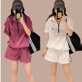 Women's Hooded Sun Protection Sports Set