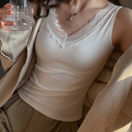 Authentic Korean V-neck lace spring/summer sexy base layer vest