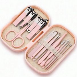 14pcs Stainless Steel Manicure Pedicure Personal Care Set Nail Clipper Set Travel Nail Kit Grooming Kit with Travel Case for Men & Women an Portable Beauty