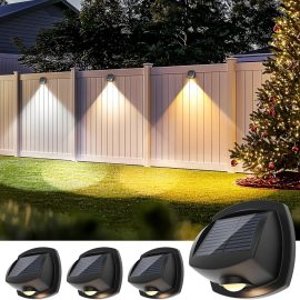 New solar wall washing lamp exterior two-color LED solar fence convex
