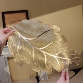 Nordic style maple leaf decorative gold foil PVC coaster/table mat