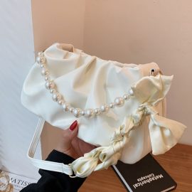 2026 New Trendy Women's Summer Pearl Pleated Shoulder Bag