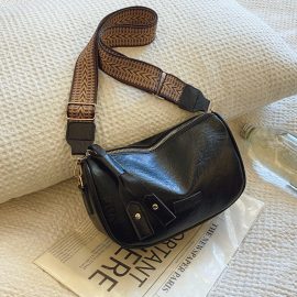 Retro Shoulder Crossbody Bag Pure Color Pillow Bag