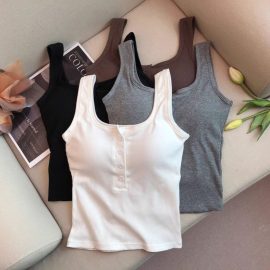 New versatile one-piece fixed breast pad camisole