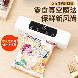 Fully automatic sealing household vacuum sealer, food packaging integrated machine, freshness preservation and sealing machine, compressor