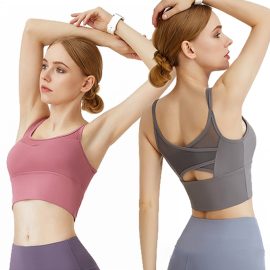 Shockproof Push-up Quick-drying Underwear High-strength Running and Fitness Cross-back Mesh Breathable Yoga Sports Br