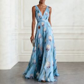 Tulip Print Evening Dress