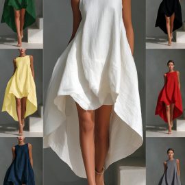 Women's Round Neck Loose Sleeveless Dress