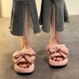 Women's bow-tie slippers
