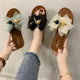 Fashionable Korean-style Internet Celebrity Bow Sandals