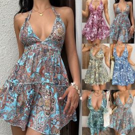 V-neck cinched waist dress