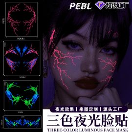Halloween face stickers three-color luminous tattoo stickers